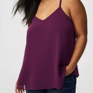 Torrid Sophie Chiffon Double Layer Swing Cami Tank Top - purple - size L, 14/16